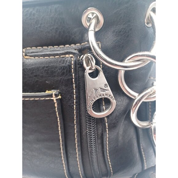 Montana West Black Western Bling Black Crystal Concho Conceal Carry Gun Handbag - Picture 12 of 16